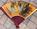 Asian Gold Birds and Flowers Wall Fan