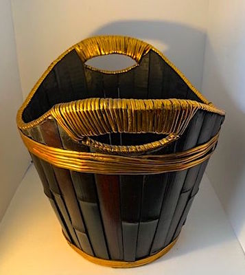 Oval and Odd Shaped, Side Handles Bamboo Basket.