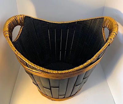 Oval and Odd Shaped, Side Handles Bamboo Basket.