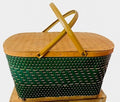 Vintage 1950s Picnic Basket Green Hawkeye by Burlington