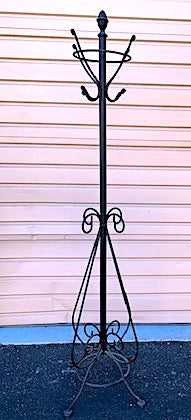 1940s-1950s Retro Cast-Iron Free-Standing Barbershop Coat & Hat Rack