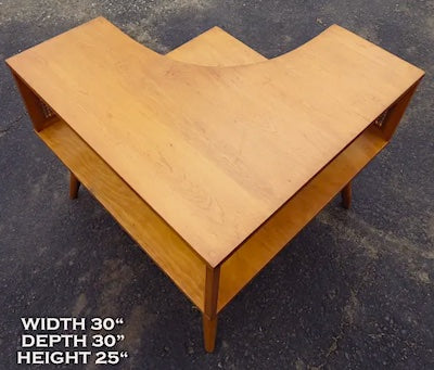 Mid-century Modern Conant Ball corner table.  1960s