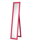 Full-Length Rectangular Hot Pink Frame Mirror w/Stand