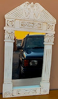 Large Ornate White Plaster Distress Mirror