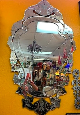 Oversized Venetian Scrolls Frameless Wall Mirror