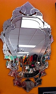 Oversized Venetian Scrolls Frameless Wall Mirror