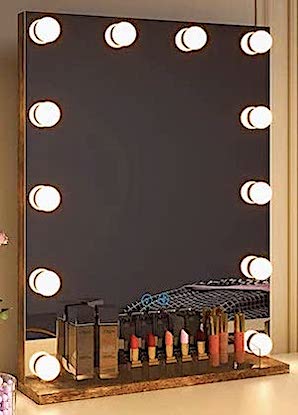 Wood Frame (Vertical) Hollywood Lighted Mirror