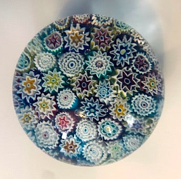 Vintage Murano Millefiori Art Glass Paperweight