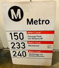 LA Metro Bus Stop Metal Sign Multi-Stop