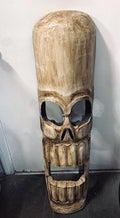 Hand Carved Tiki Tribal Pirate Wood Skull Mask