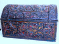 Vintage Tooled Leather Camel Back "Spanish Galleon" Trunk