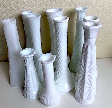 Vintage Assorted Milk Glass Vases