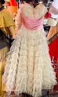 1950s Tulle Strapless Cotillion Prom Dress