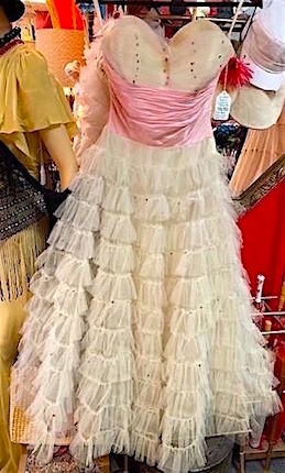 1950s Tulle Strapless Cotillion Prom Dress