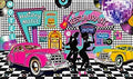 50S Rock and Roll Party Backdrop Banner