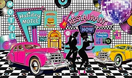 50S Rock and Roll Party Backdrop Banner
