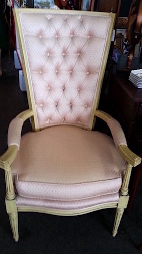 Vintage Hollywood Regency High Back Armchair
