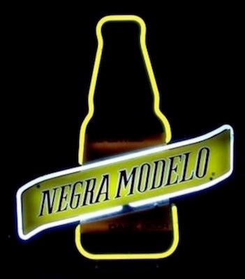 Negra Modelo Dark Beer Bottle Neon Sign - Plug In