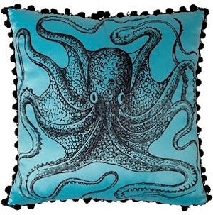 Beach Coastal Octopus Throw Pillow