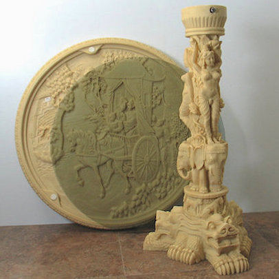 Asian Occasional Side Table Faux Ivory Resin Stone