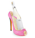 Wine Holder - Pink Croc Ceramic Stiletto