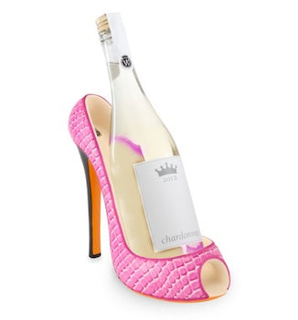 Wine Holder - Pink Croc Ceramic Stiletto