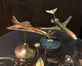 Mid Century Brass Airplanes Sculpture Paper Weight