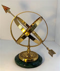 Lacquered Brass Armillary Sphere Sundial Desk Sculpture