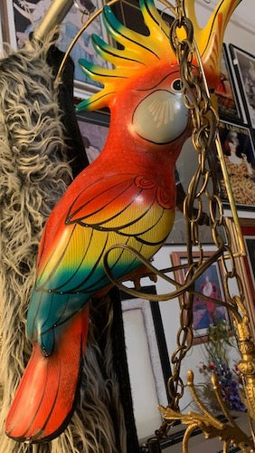 Cockatoo/Parrot on Brass Color Metal Perch