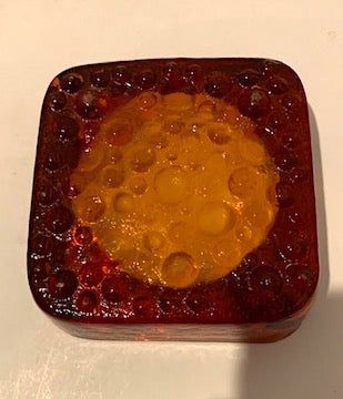 Blenko Art Pebbles Amber Ashtray