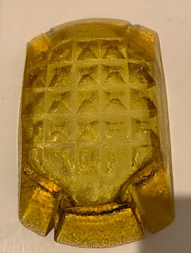 Blenko Yellow Amber Waffle Ashtray