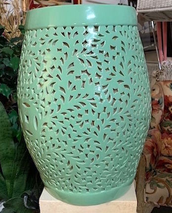 Asian Mint Porcelain Garden Stool & Lamp