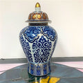Vintage Blue, White and Gold Urn/Ginger Jar