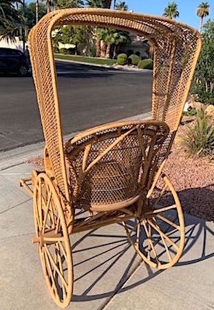 Vintage Japanese Bamboo & Wicker Rickshaw, 1960s-1970s