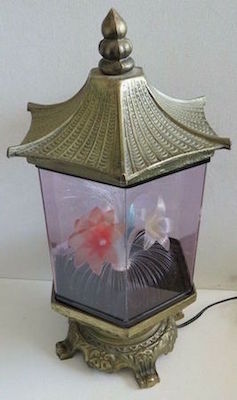 Vintage Asian Pagoda Fiber Optic Lamp