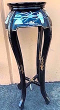 Mother Of Pearl Black Lacquer Tall Plant Stand