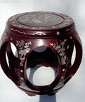 Chinese Rosewood Barrel Stool with Inlay Mother of Pearl