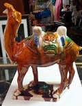 Vintage Chinese Tang Style Sancai Glazed Pottery Horse