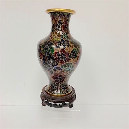 Asian Enamel Floral Vase