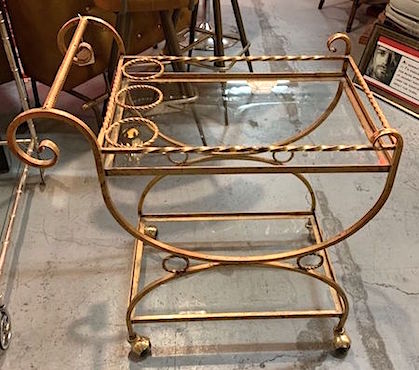 Hollywood Regency Italian Gilt Bar Cart