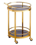 Circular Gold Rolling Bar Cart