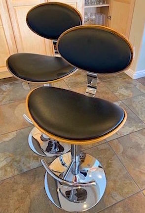 Mid Century Style Adjustable Swivel Bar Stools