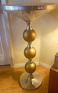 45" Tall Pedestal Metal Martini Bar Table