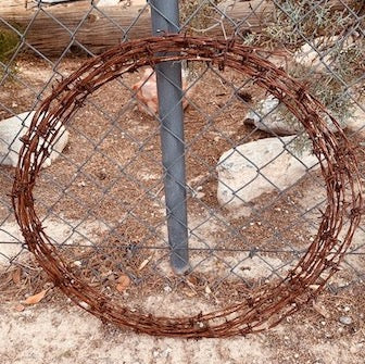 Vintage Real Rusted Barbed Wire Wreath