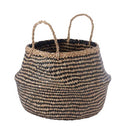 Basket Natural and Black Seagrass