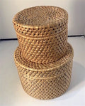 Small Cylinder Shape Baskets Woven with Lid