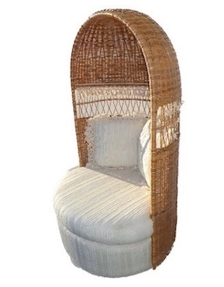 “Palm Beach” Chair - Mid Century Modern Canopy Rattan