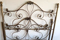 Vintage Queen Headboard, French, Iron, Bronze color, 1990's