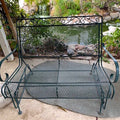 Vintage Wrought Iron Mesh Bench Glide