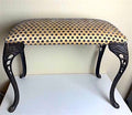 Antique Vanity Bench Cast Iron Legs Paw Feet Black Cast Iron